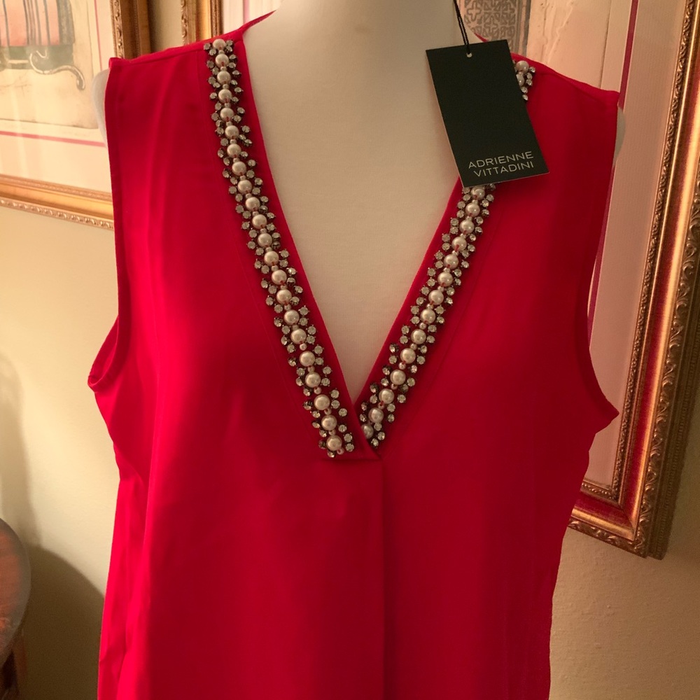 dressy top with peals NWT